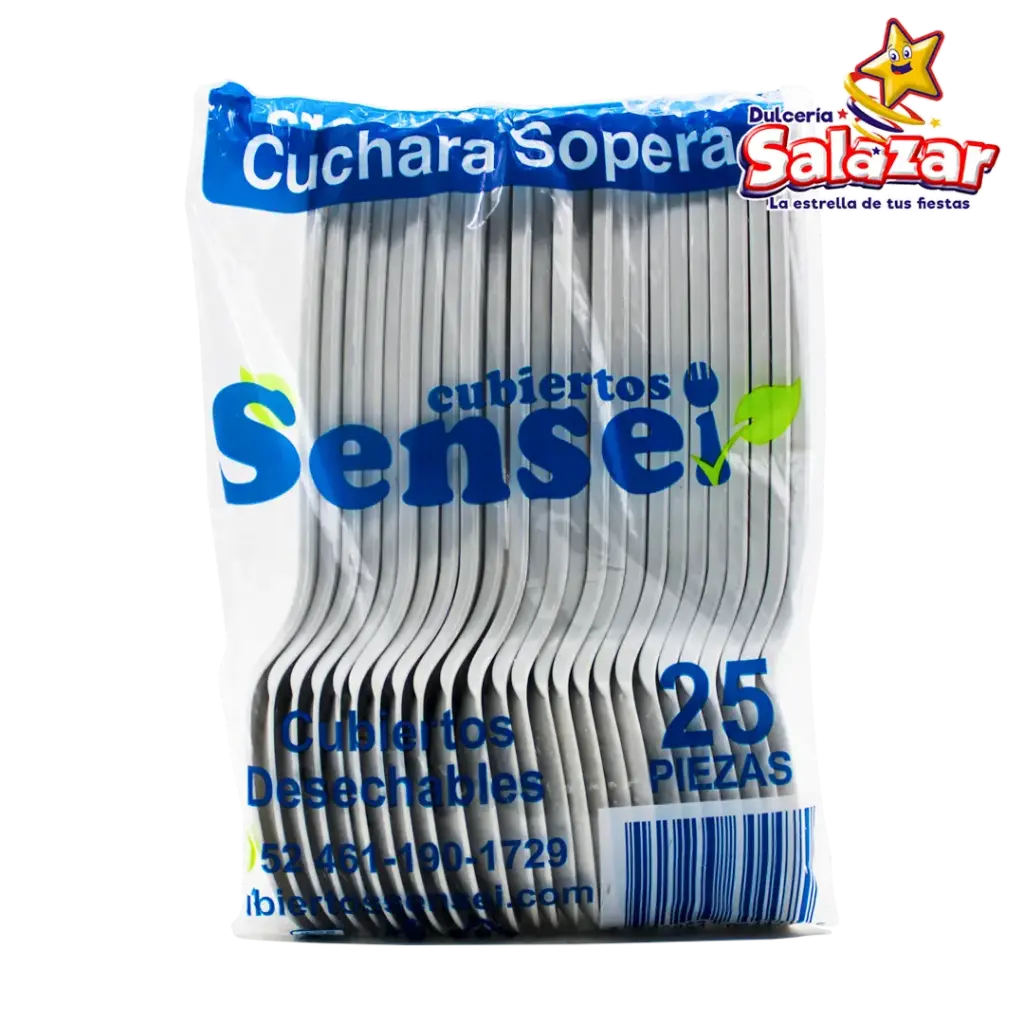 [AYA0054] CUCHARA  SENSEI SOPERA GRANDE BLANCA -B.25PZA- "C/40/25"