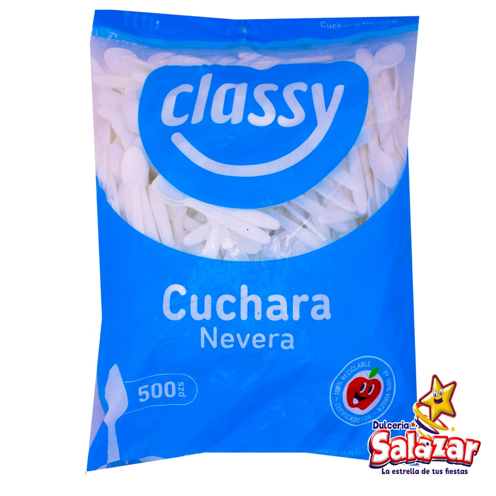 CUCHARA NEVERA CLASSY BLANCA -B.500PZ- "C/6/1"