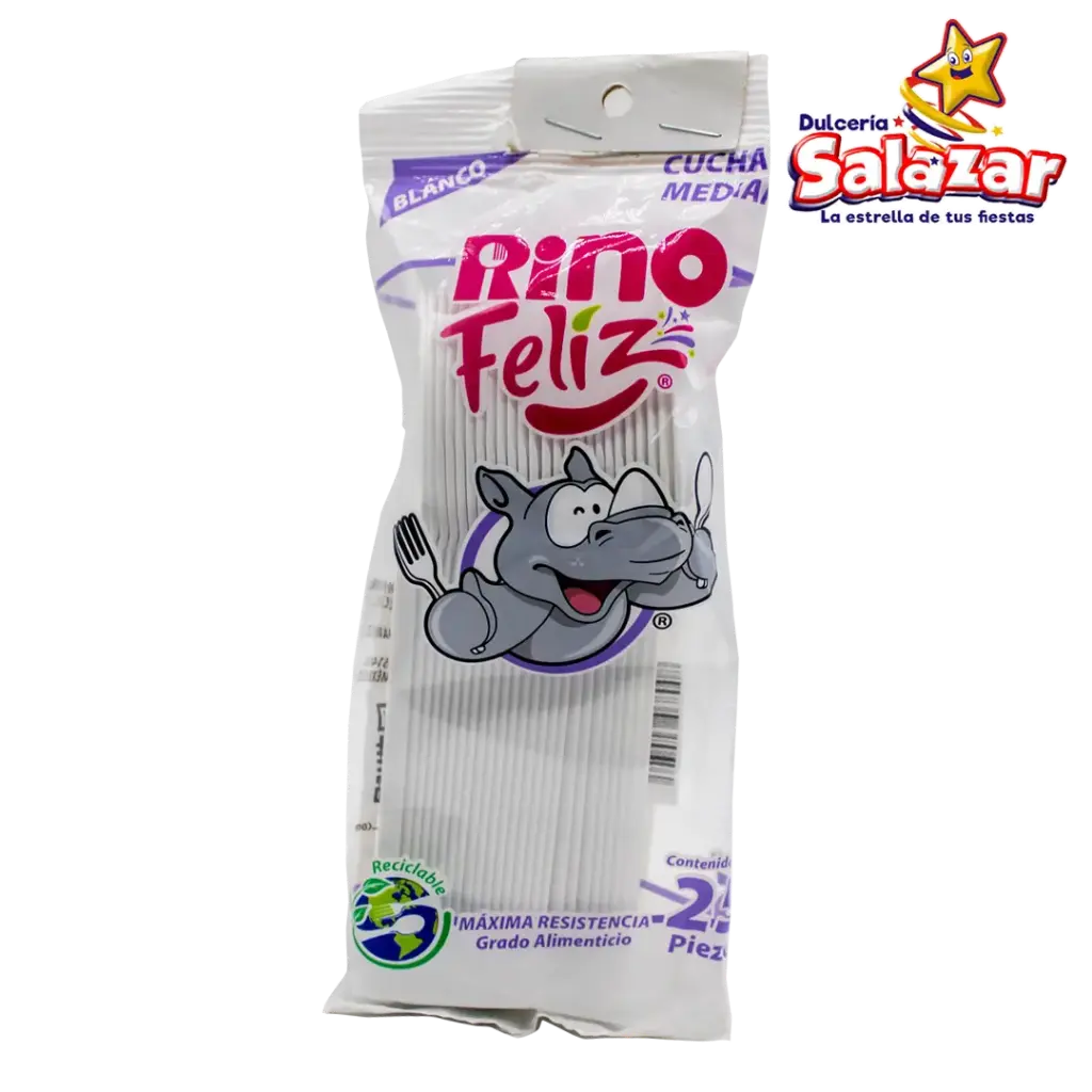 CUCHARA RINO MEDIANA BLANCA -B.25PZA- "C/40/25"