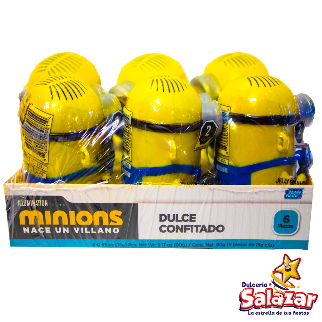 [BON0015] DULCE CONFITADO EN CONTENEDOR MINIONS -D.90G- "C/15/6"
