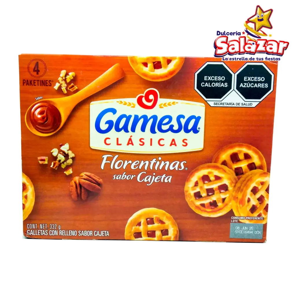 FLORENTINAS SABOR CAJETA GAMESA -D.332G- "C/12/4"