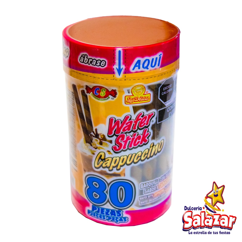 [DEL0297] GALLETA WAFER STICK CAPPUCCINO DELICIAS -V.390G- "C/12/80"