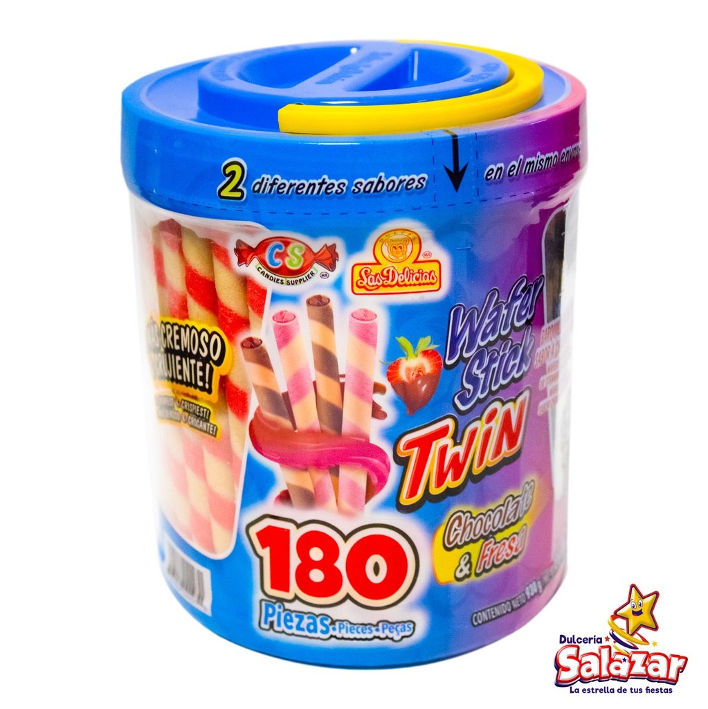 GALLETA WAFER STICK CHOCOLATE & FRESA DE -V.930G- "C/6/180"