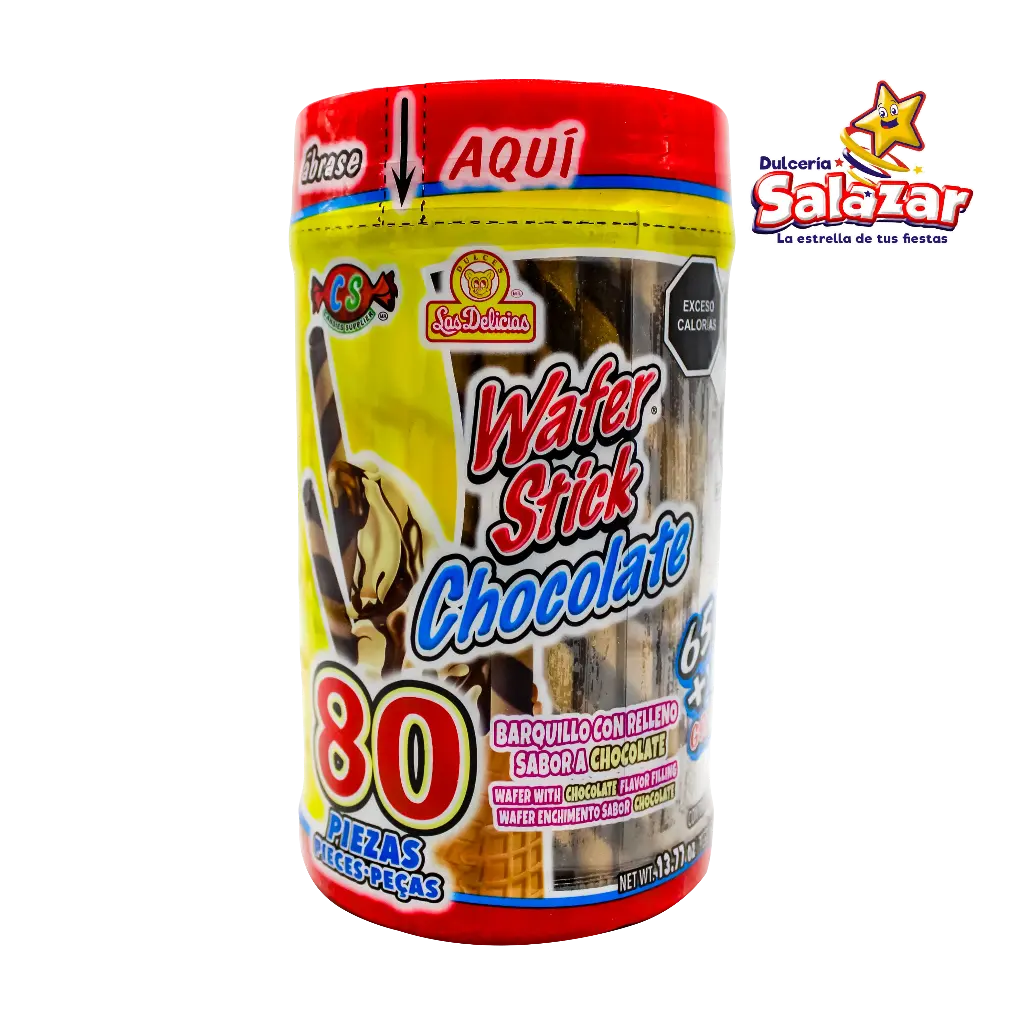 [DEL0251] GALLETA WAFER STICK CHOCOLATE DELICIAS -V.390G- "C/12/80"