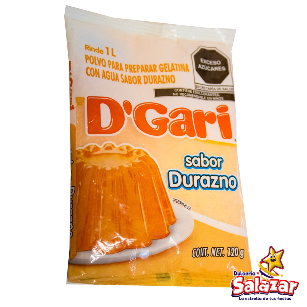 GELATINA D'GARI DURAZNO -B.120G- "C/50/1"