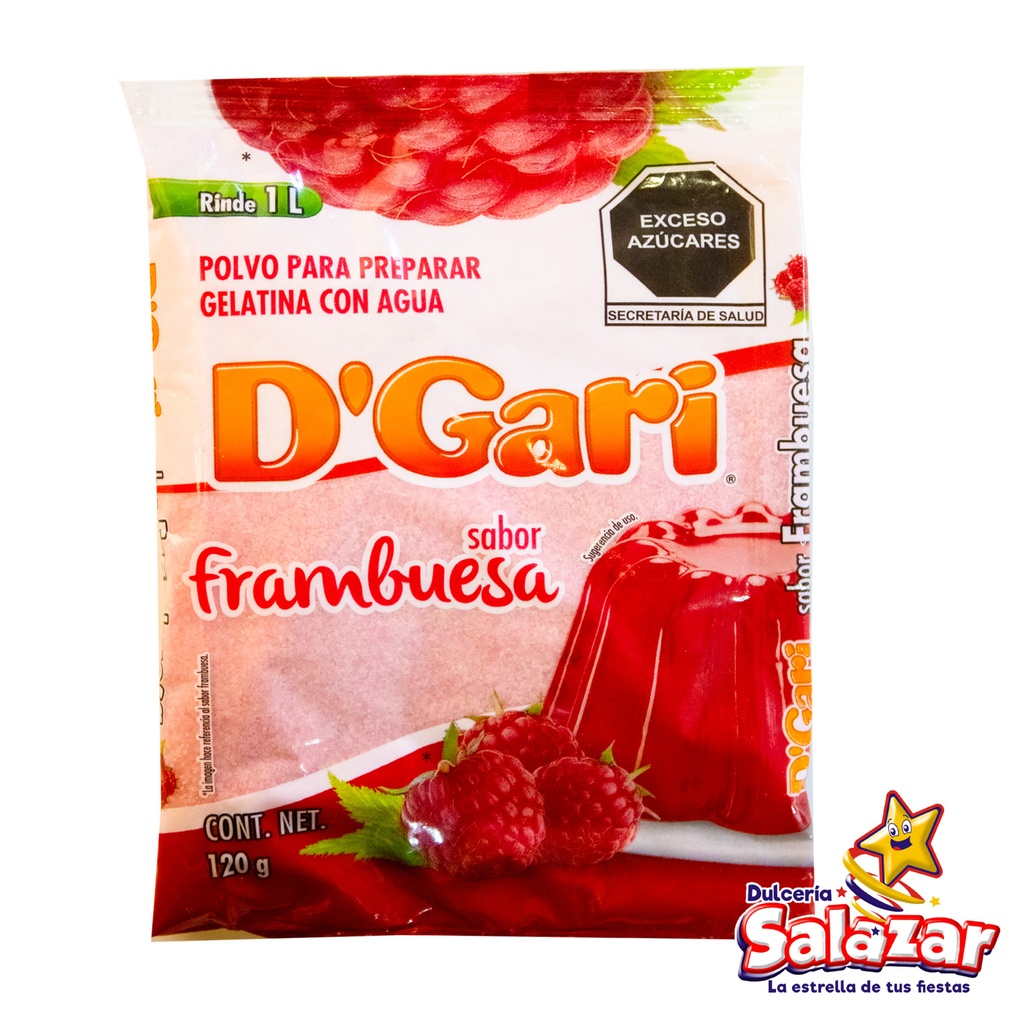 GELATINA D'GARI FRAMBUESA -B.120G- "C/50/1"