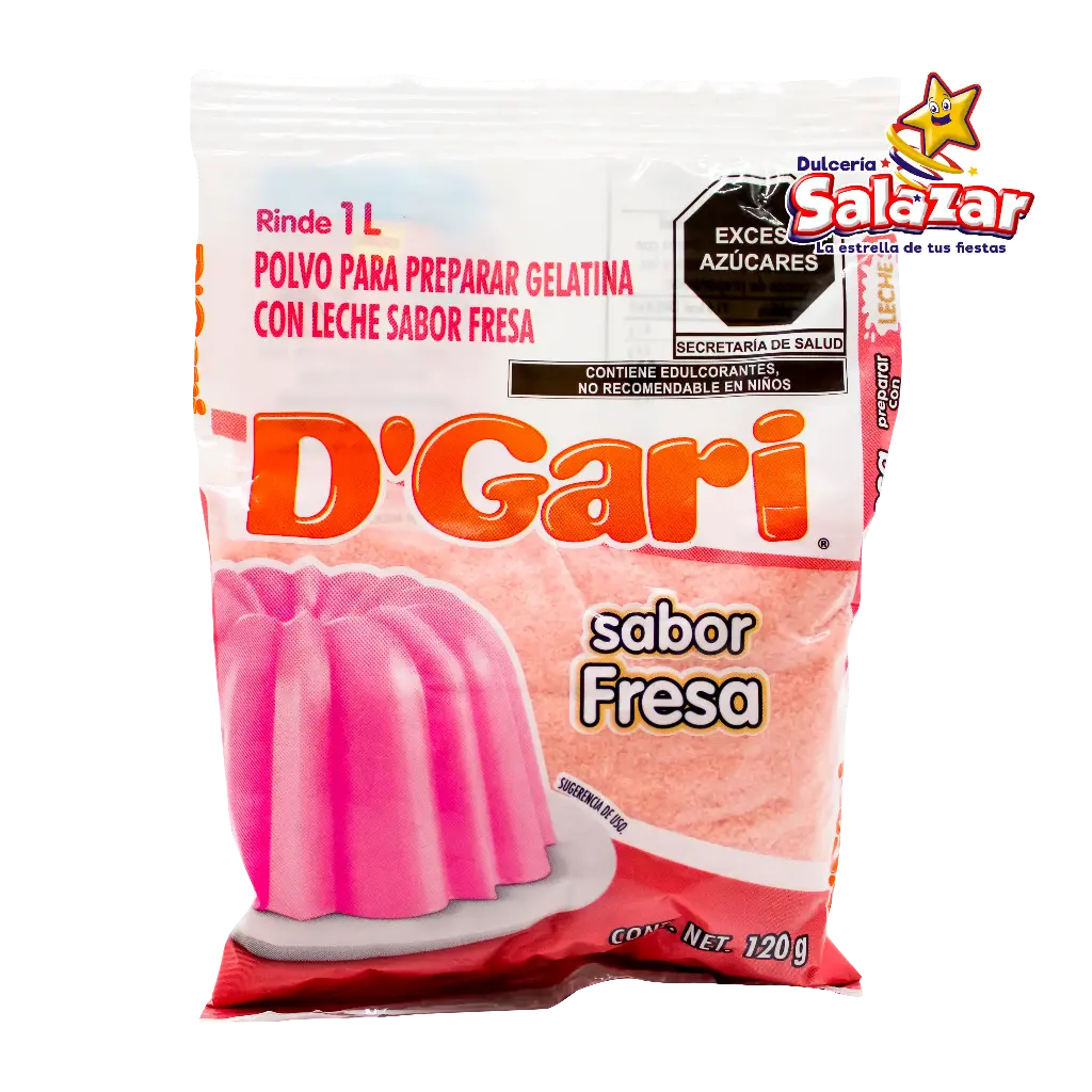 GELATINA D'GARI FRESA LECHE -B.120G- "C/50/1"