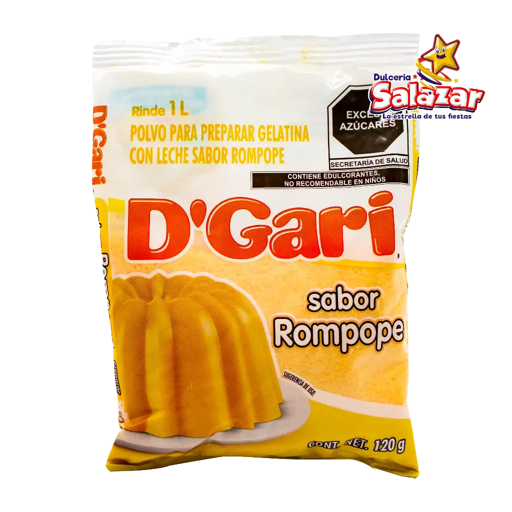 [DGA0005] GELATINA D'GARI ROMPOPE LECHE -B.120G- "C/50/1"