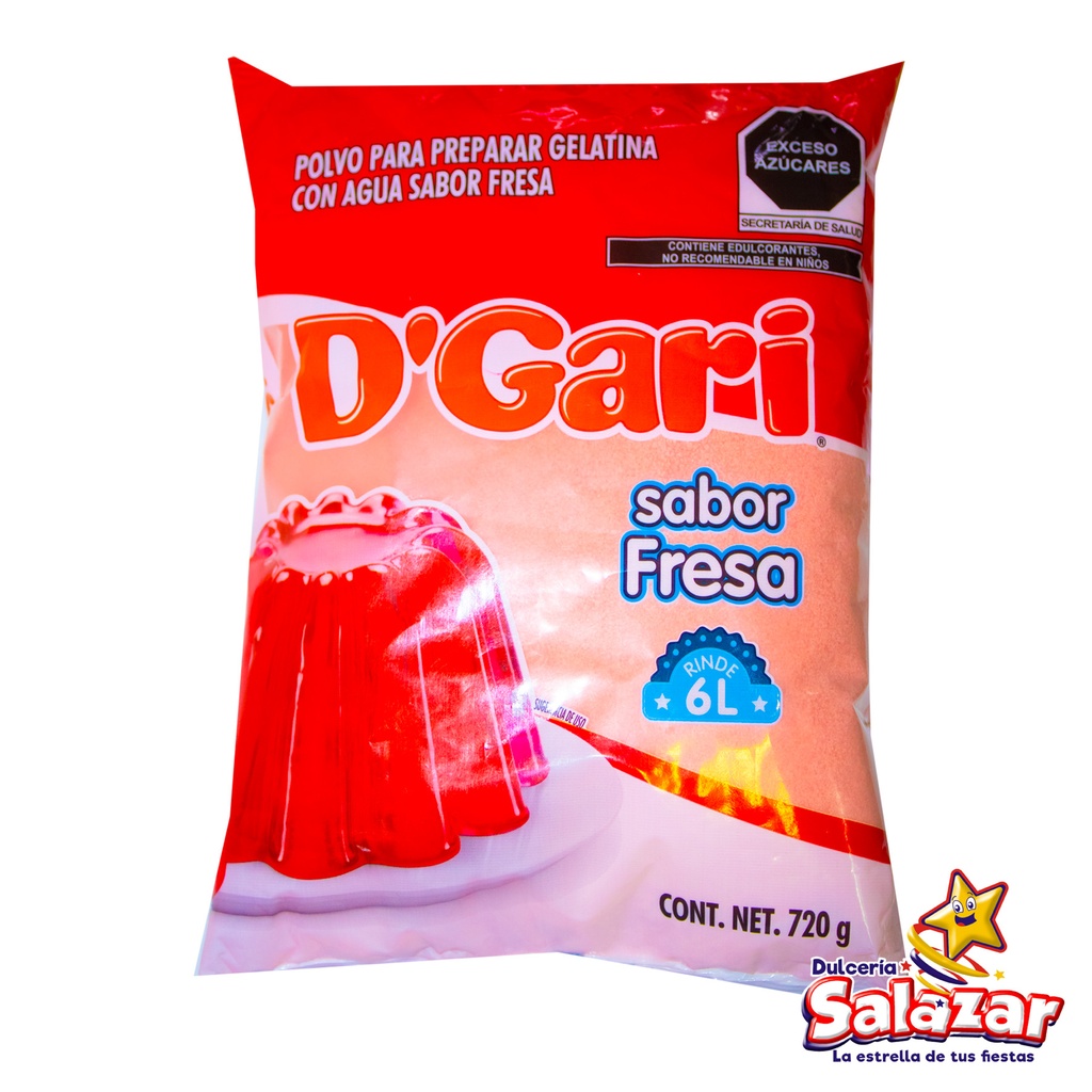 GELATINA D'GARI FRESA AGUA -B.720G- "C/10/1"