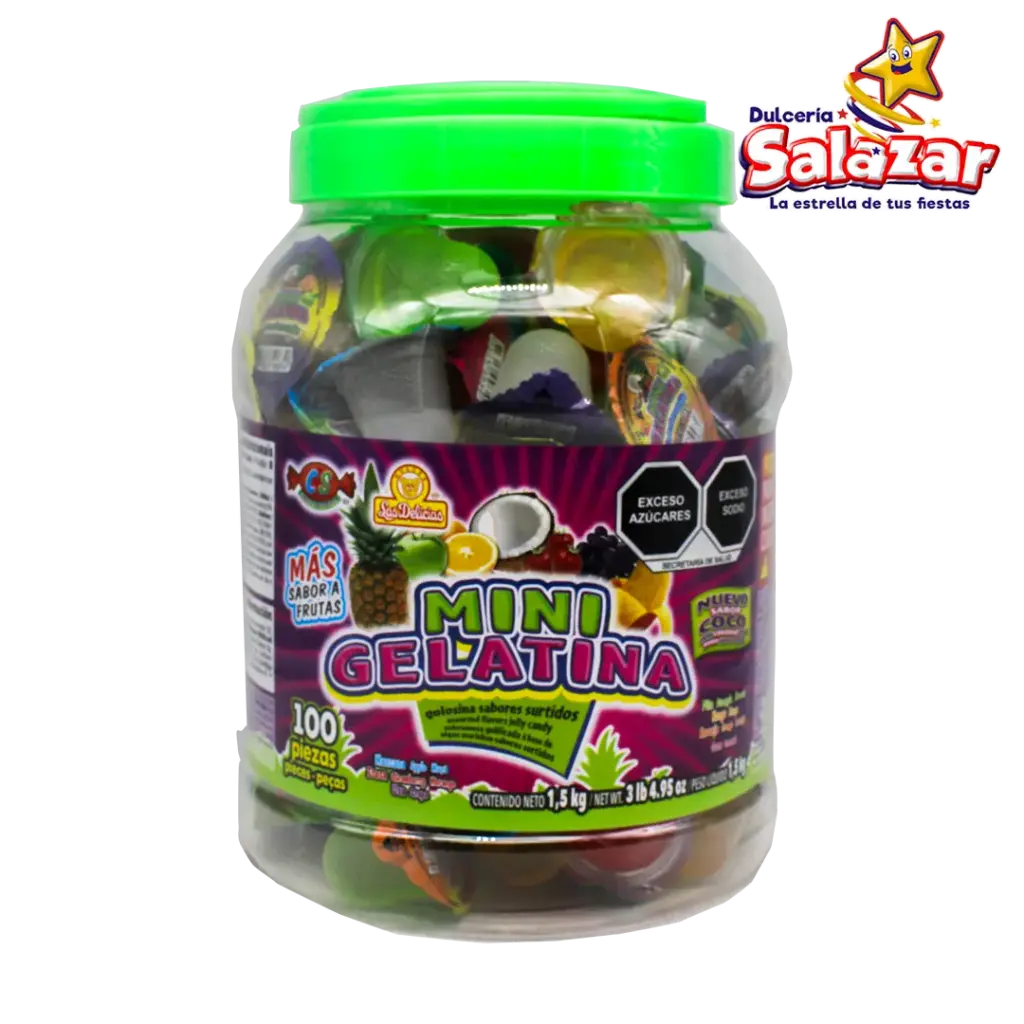 [DEL0080] GELATINA MINI SURTIDA DELICIAS -VIT.1.5KG- "C/6/100"