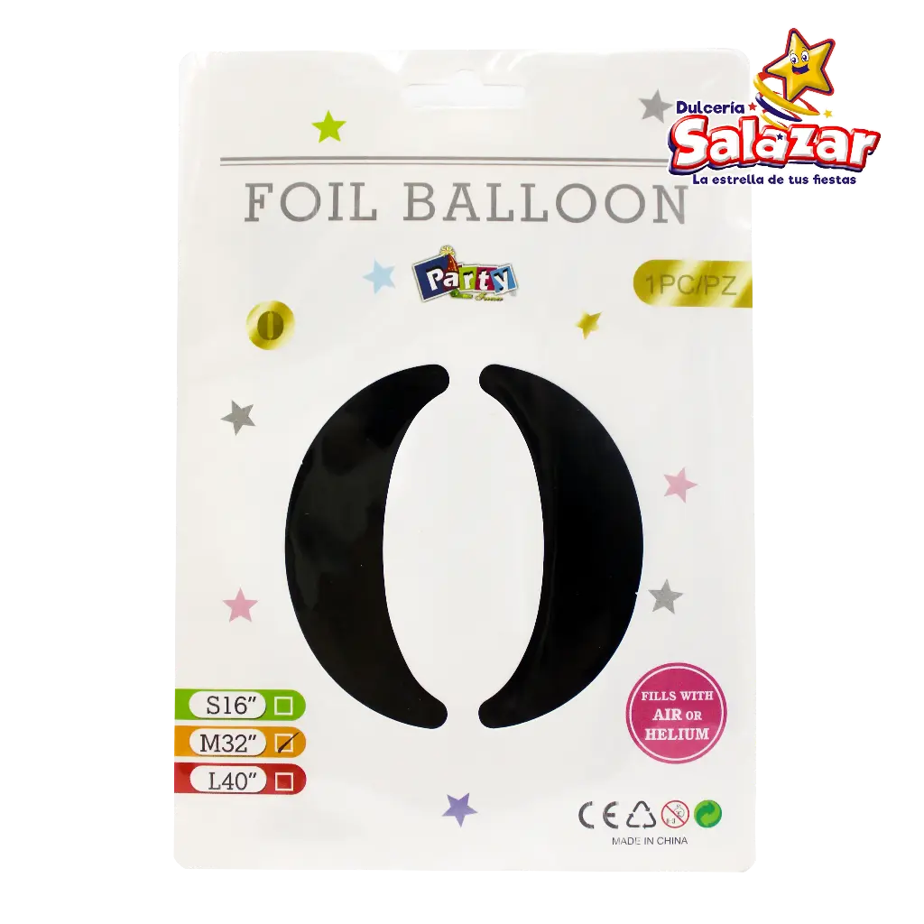 [FANT0150] GLOBO #0 METALICO NEGRO 32 FANTASIA 200 -B.1PZA-"C/1/1"