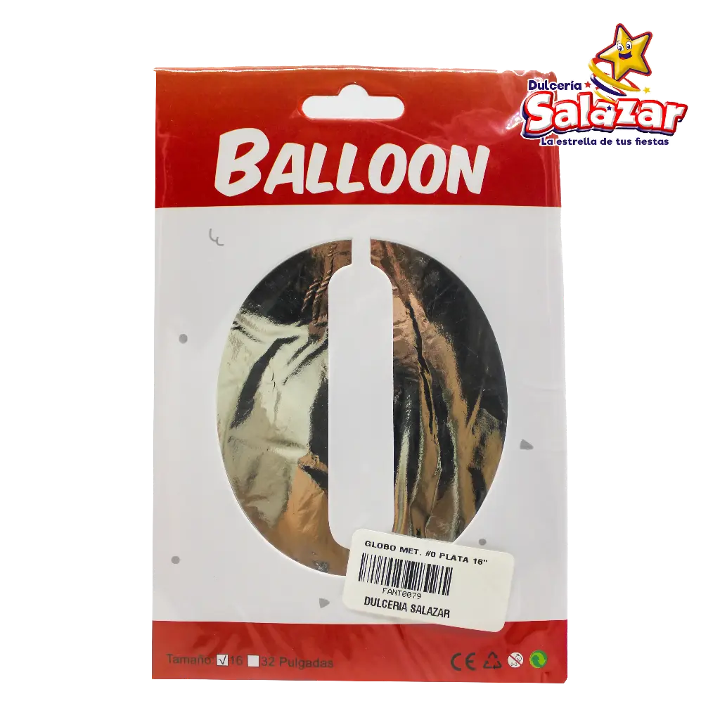 [FANT0079] GLOBO #0 METALICO PLATA 16 FANTASIA 200 -B.1PZA-"C/1/1"