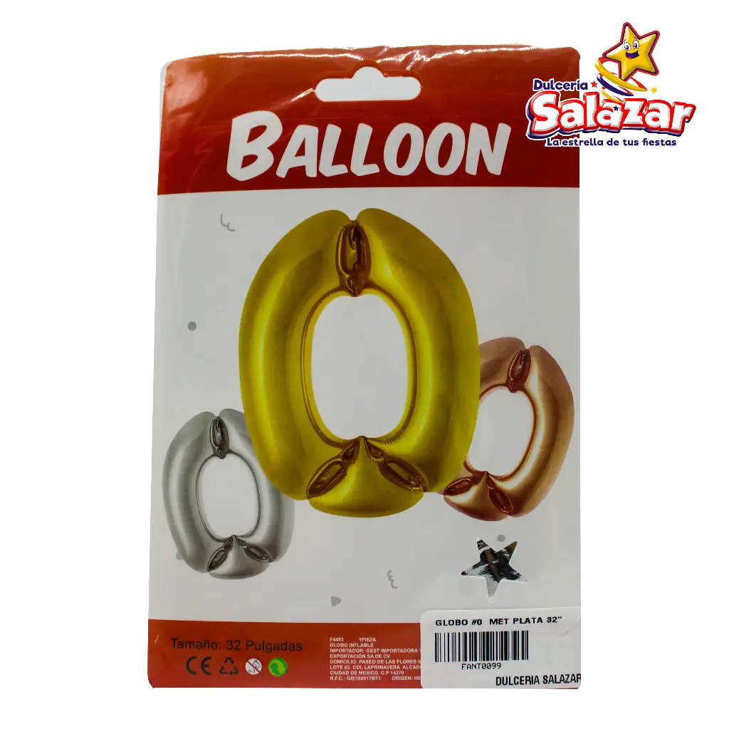 [FANT0099] GLOBO #0 METALICO PLATA 32 FANTASIA 200 -B.1PZA-"C/1/1"
