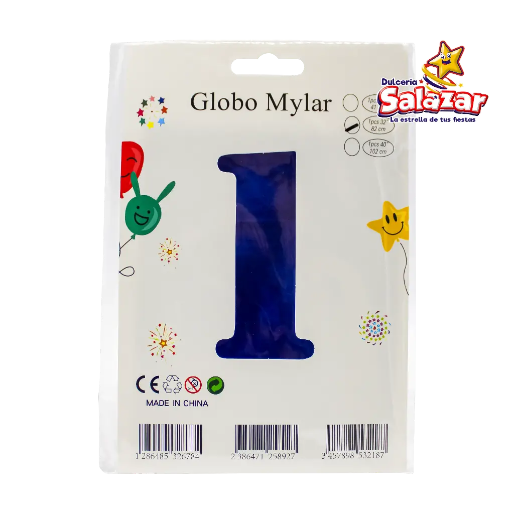 GLOBO #1 METALICO AZUL 32 FANTASIA 2000 -B.1PZA-"C/1/1"