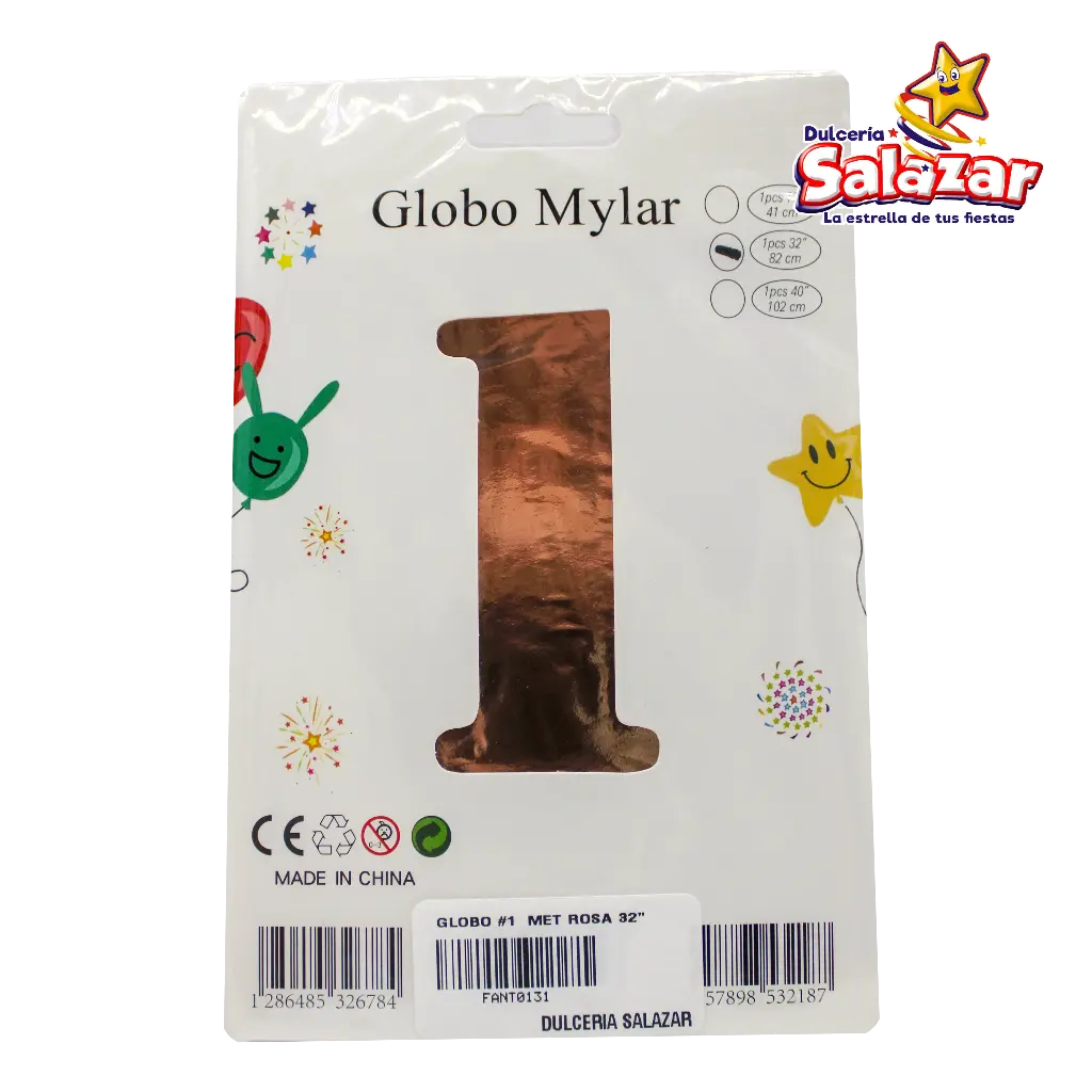 GLOBO #1 METALICO ROSA 32 FANTASIA 2000 -B.1PZA-"C/1/1"