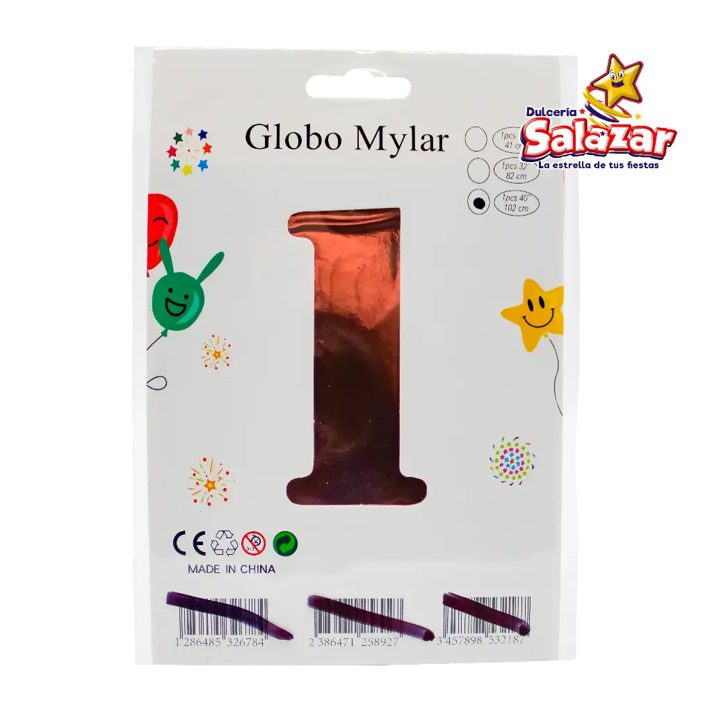 GLOBO #1 METALICO ROSA 40 FANTASIA 2000 -B.1PZA- "C/1/1"