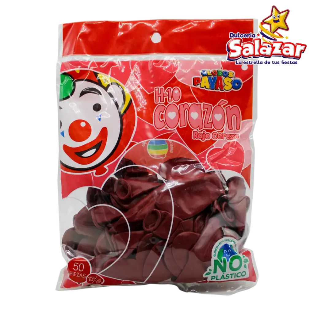 GLOBO #10 CORAZON ROJO -B.50PZAS-  "C/80/50"