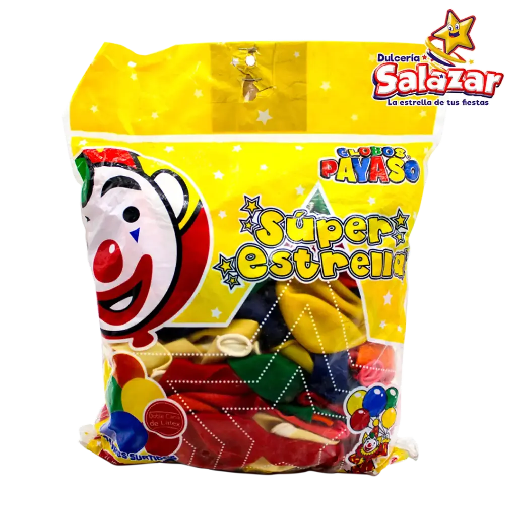 GLOBO #12 S. ESTRELLA COLORES SURTIDOS P -B.100P- "C/10/100"