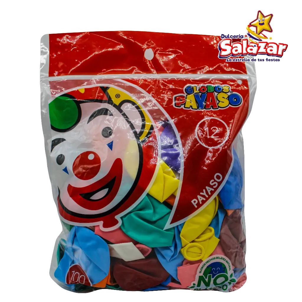 [SEL0006] GLOBO #12 SURTIDO PAYASO -B.100P- "C/30/100-