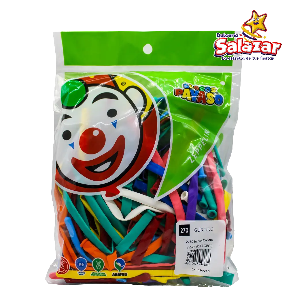 [SEL0214] GLOBO #270 ZEPPELIN SURTIDO -B.50P- "C/70/50"