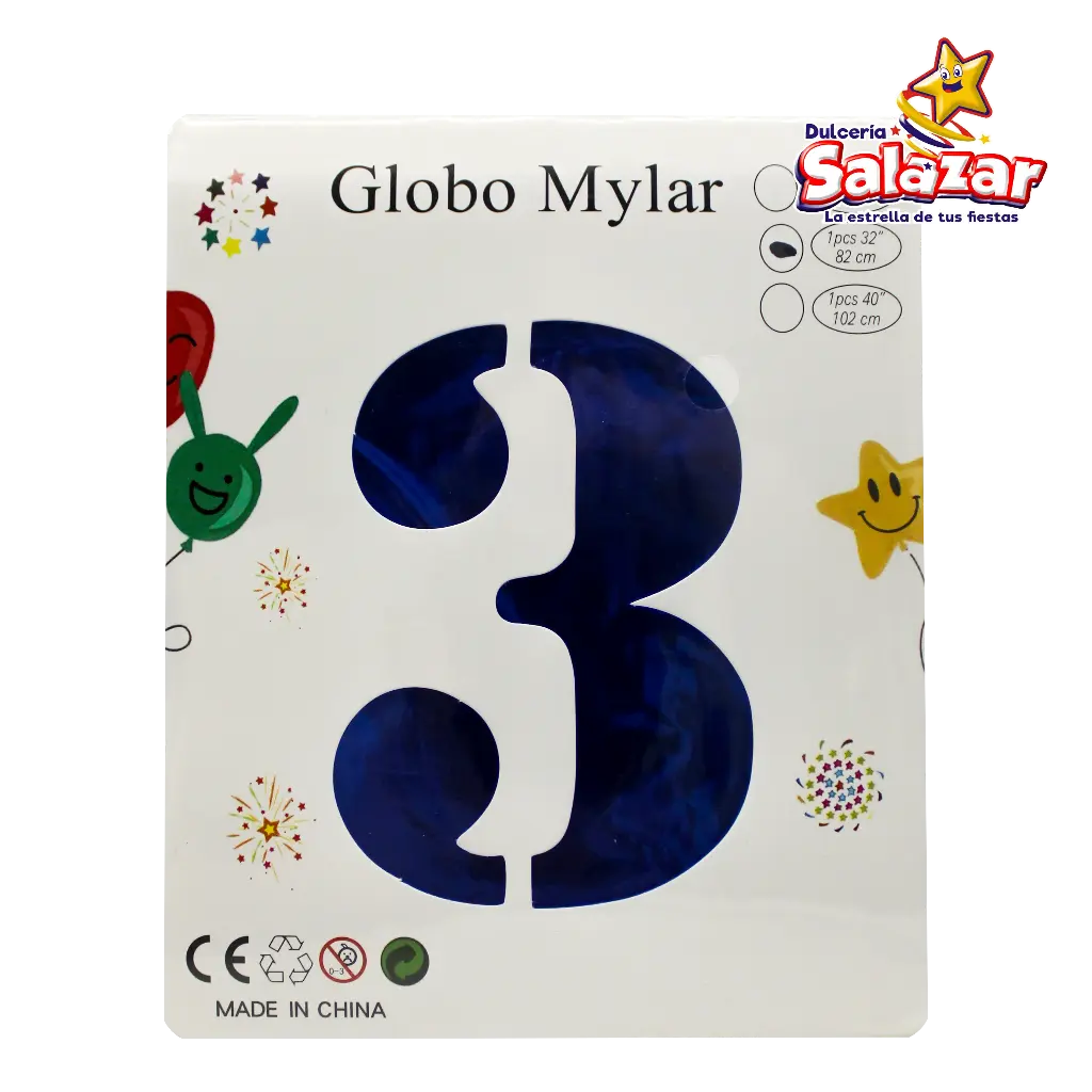 GLOBO #3 METALICO AZUL 32 FANTASIA 2000 -B.1PZA-"C/1/1"