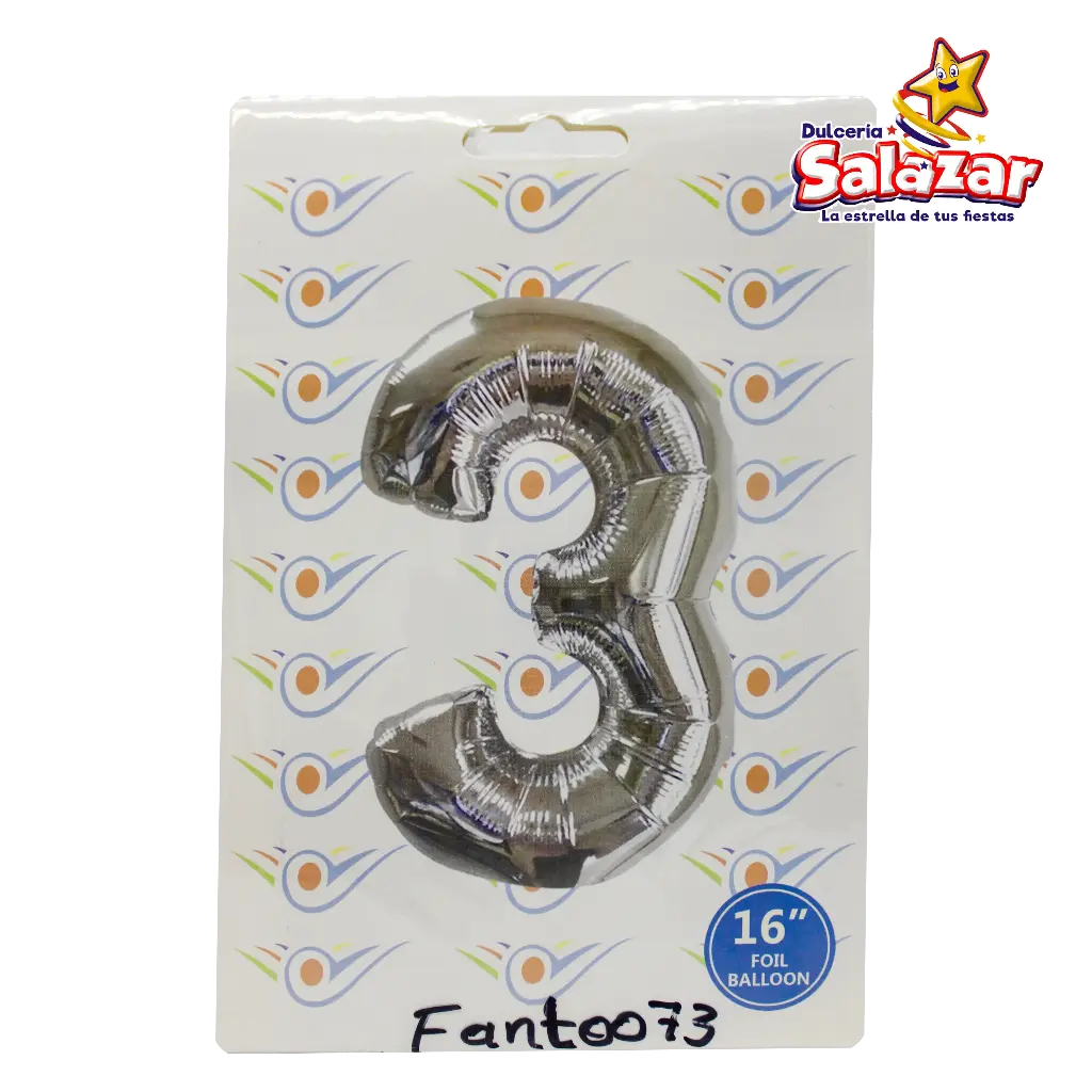 GLOBO #3 METALICO PLATA 16 FANTASIA 200 -B.1PZA- "C/1/1"