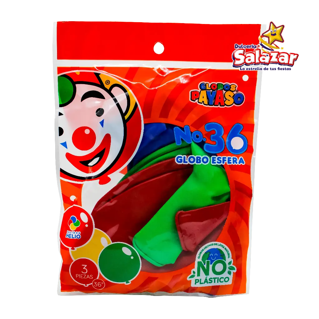 GLOBO #36 COLORES MIX -B.3PZA.-"C/1/3"