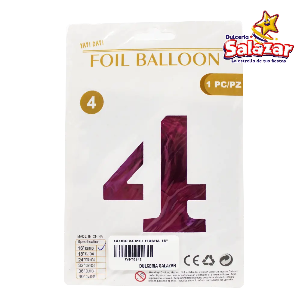 GLOBO #4 METALICO FIUSHA 16 FANTASIA 20 -B.1PZA-"C/1/1"