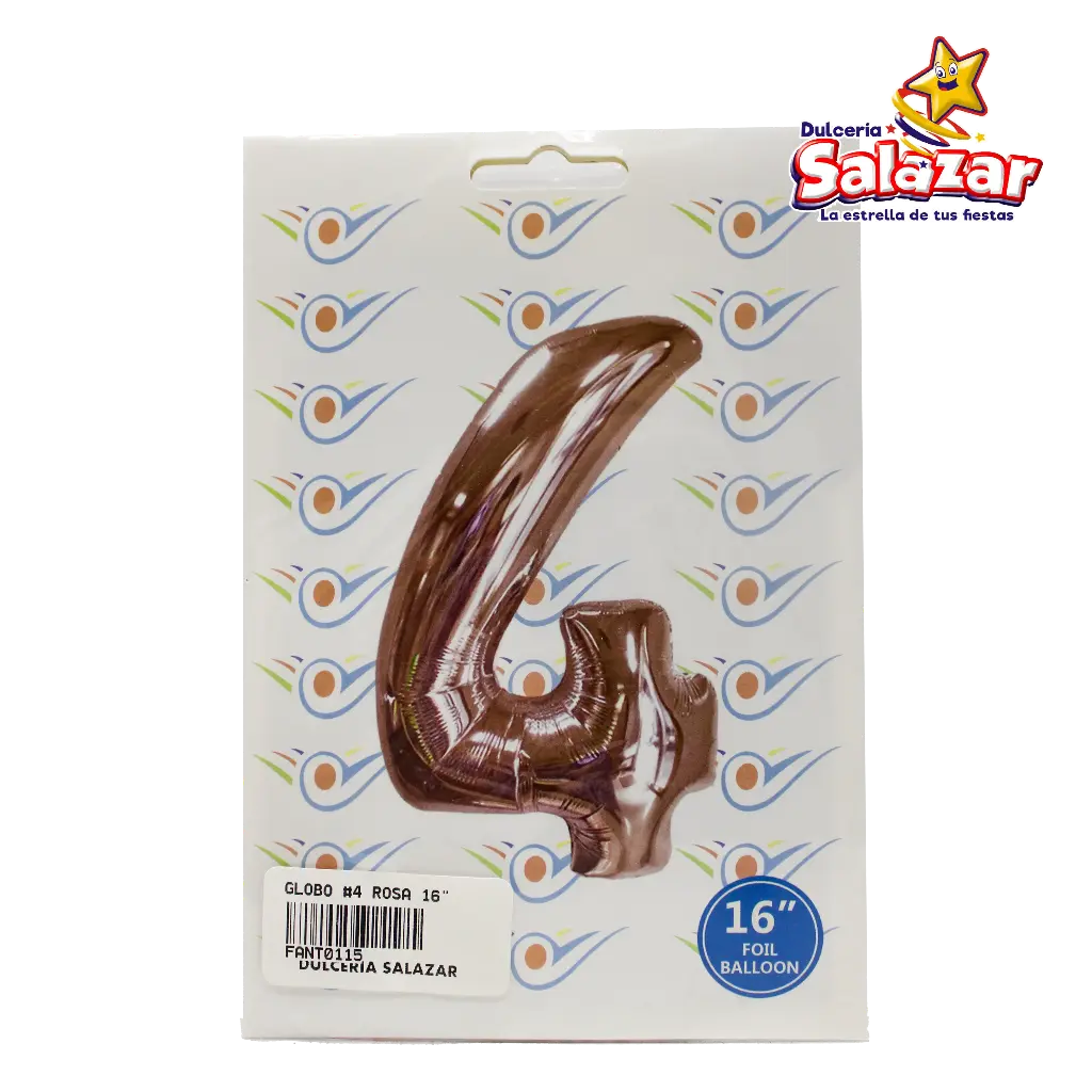 GLOBO #4 METALICO ROSA 16 FANTASIA 200 -B.1PZA-"C/1/1"