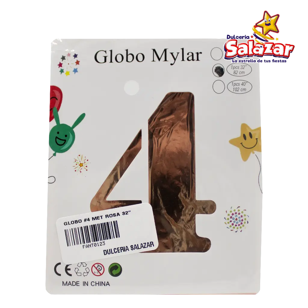 GLOBO #4 METALICO ROSA 32 FANTASIA 2000 -B.1PZA-"C/1/1"