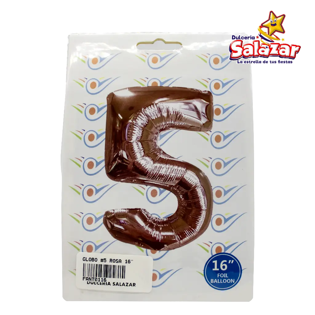 GLOBO #5 METALICO ROSA 16 FANTASIA 200 -B.1PZA-"C/1/1"