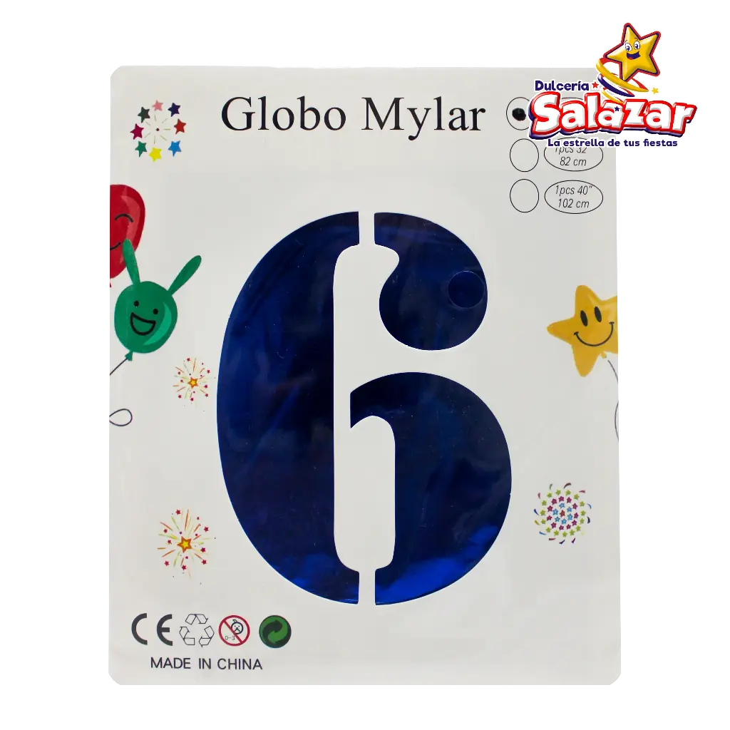 GLOBO #6 METALICO AZUL 16 FANTASIA 2000 -B.1PZA-"C/1/1"