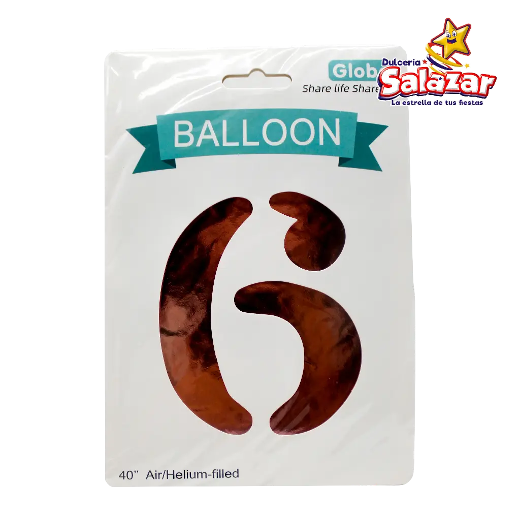 GLOBO #6 METALICO ROSA 40 FANTASIA 2000 -B.1PZA- "C/1/1"