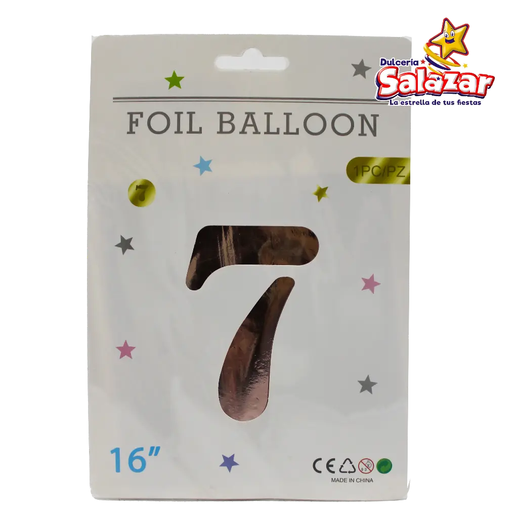 GLOBO #7 METALICO ROSA 16  FANTASIA 200 -B.1PZA-"C/1/1"