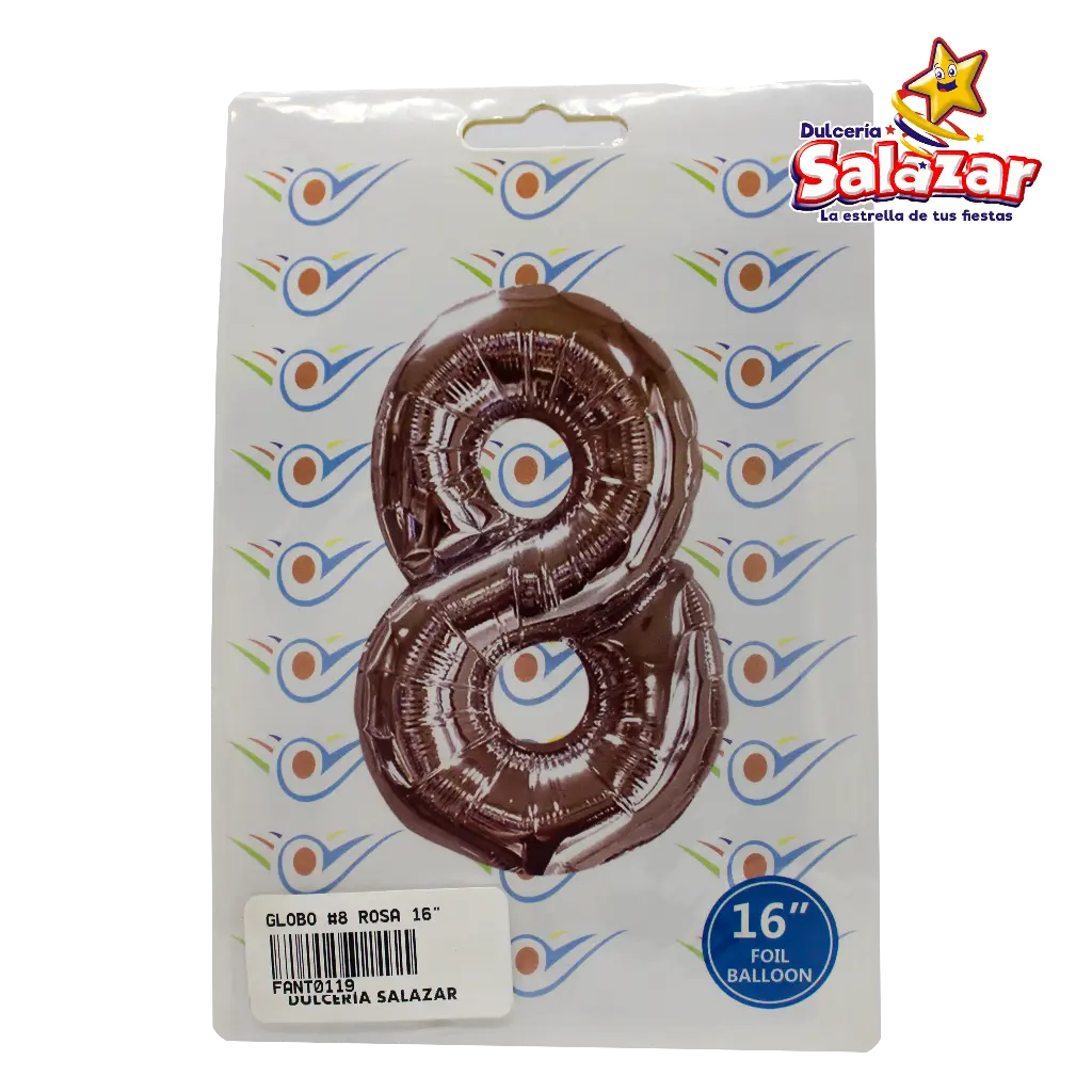 GLOBO #8 METALICO ROSA 16 FANTASIA 2000 -B.1PZA-"C/1/1"
