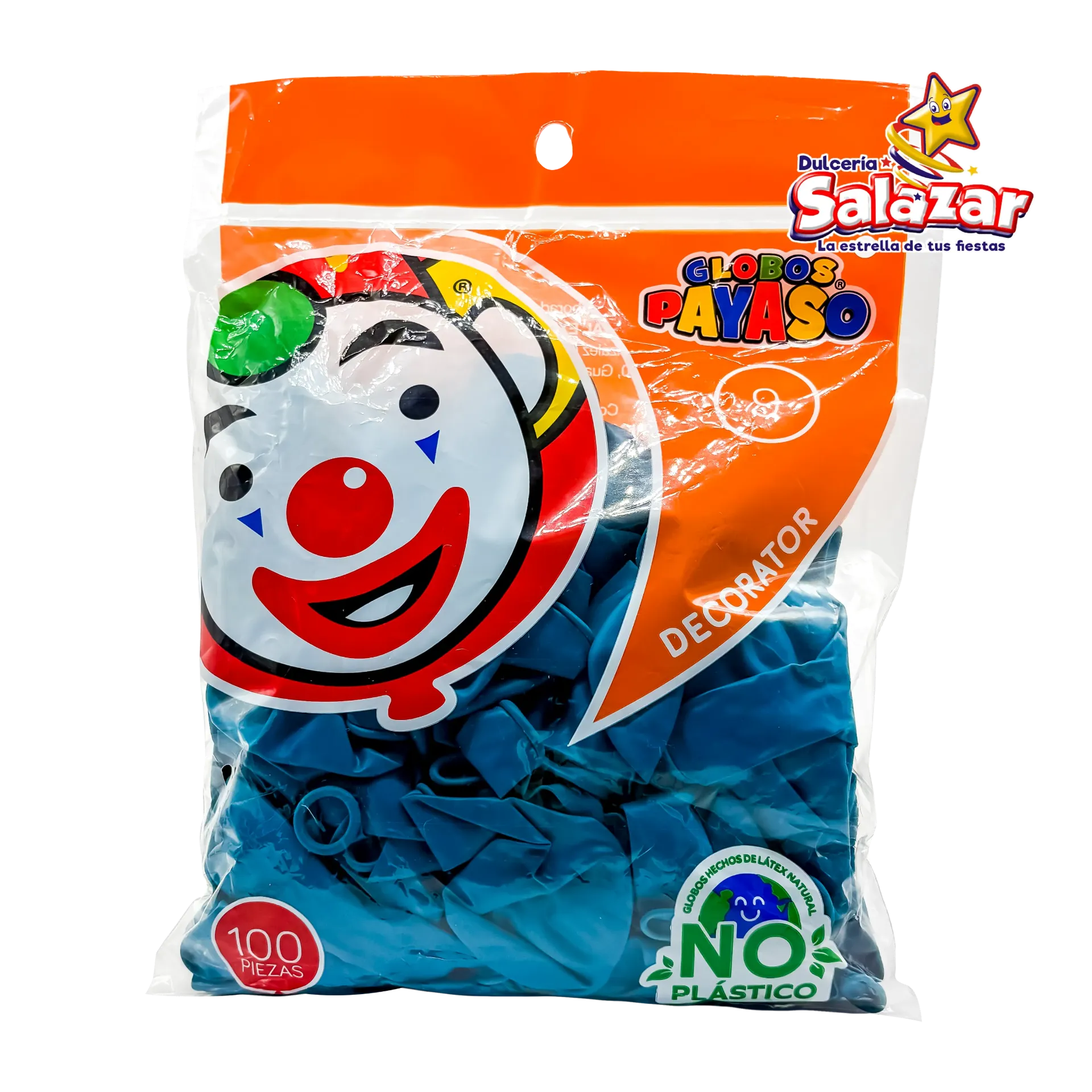 GLOBO #9 DEC. TURQUESA PAYASO -B.100P- "C/50/100"