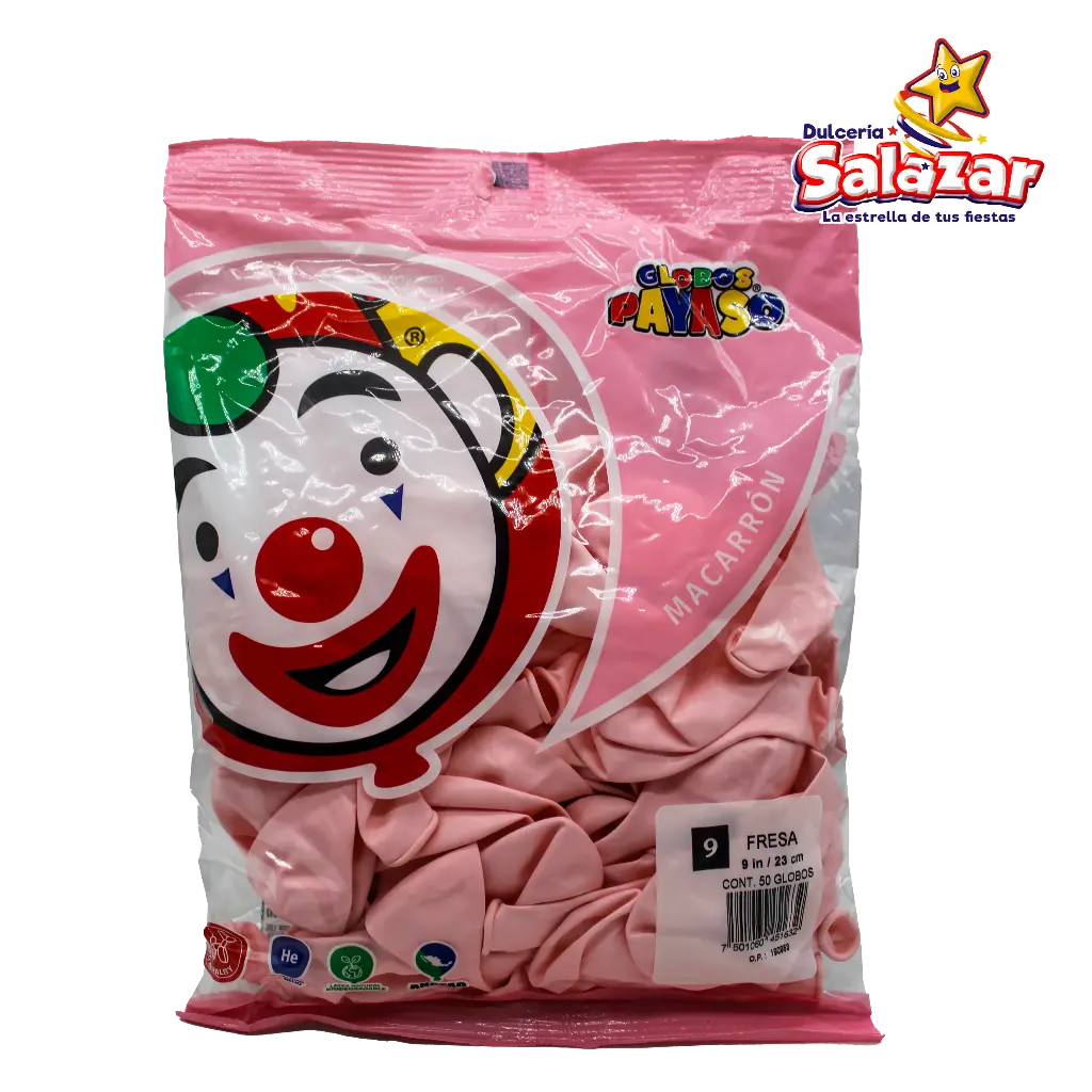 [SEL0639] GLOBO #9 MACARRON FRESA PAYASO -B.50P- "C/100/50"