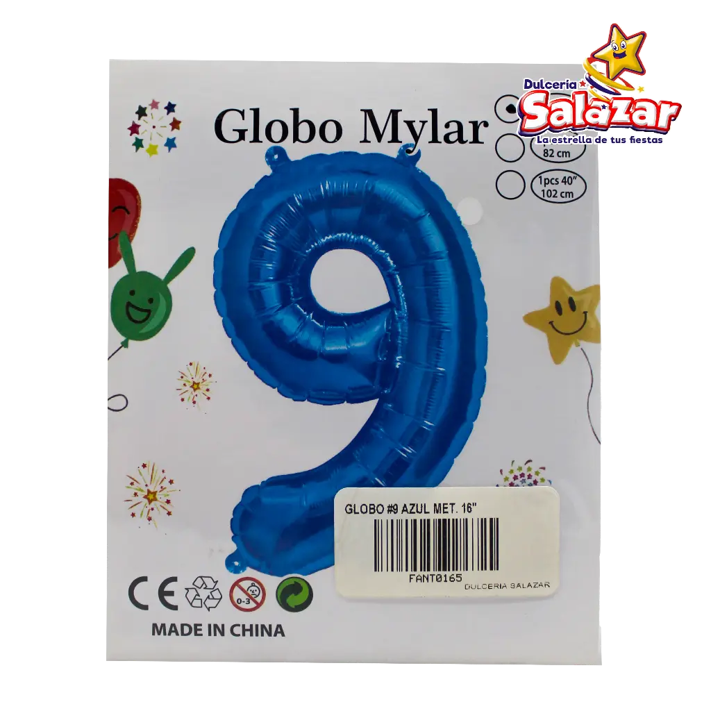 GLOBO #9 METALICO AZUL 16 FANTASIA 2000 -B.1PZA-"C/1/1"