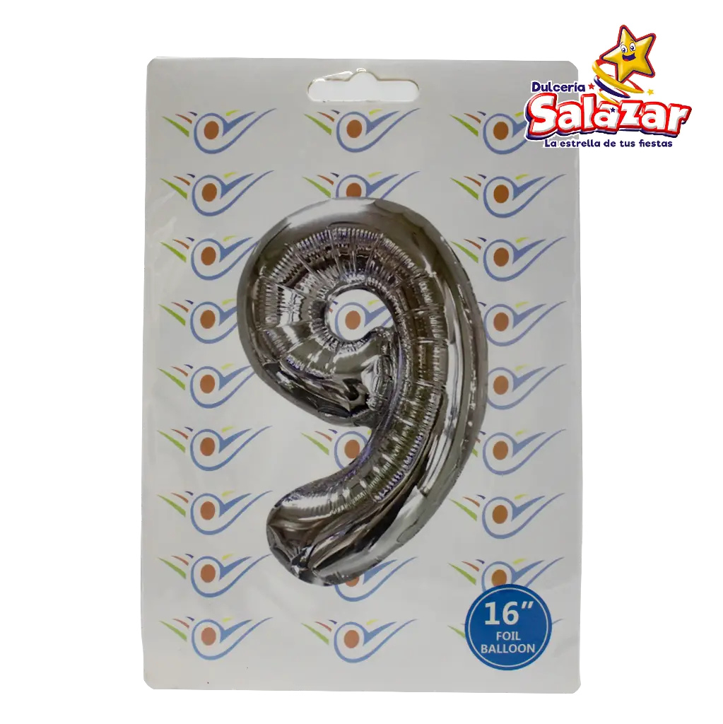 [FANT0162] GLOBO #9 METALICO PLATA 16 FANTASIA 200 -B.1PZA-"C/1/1"
