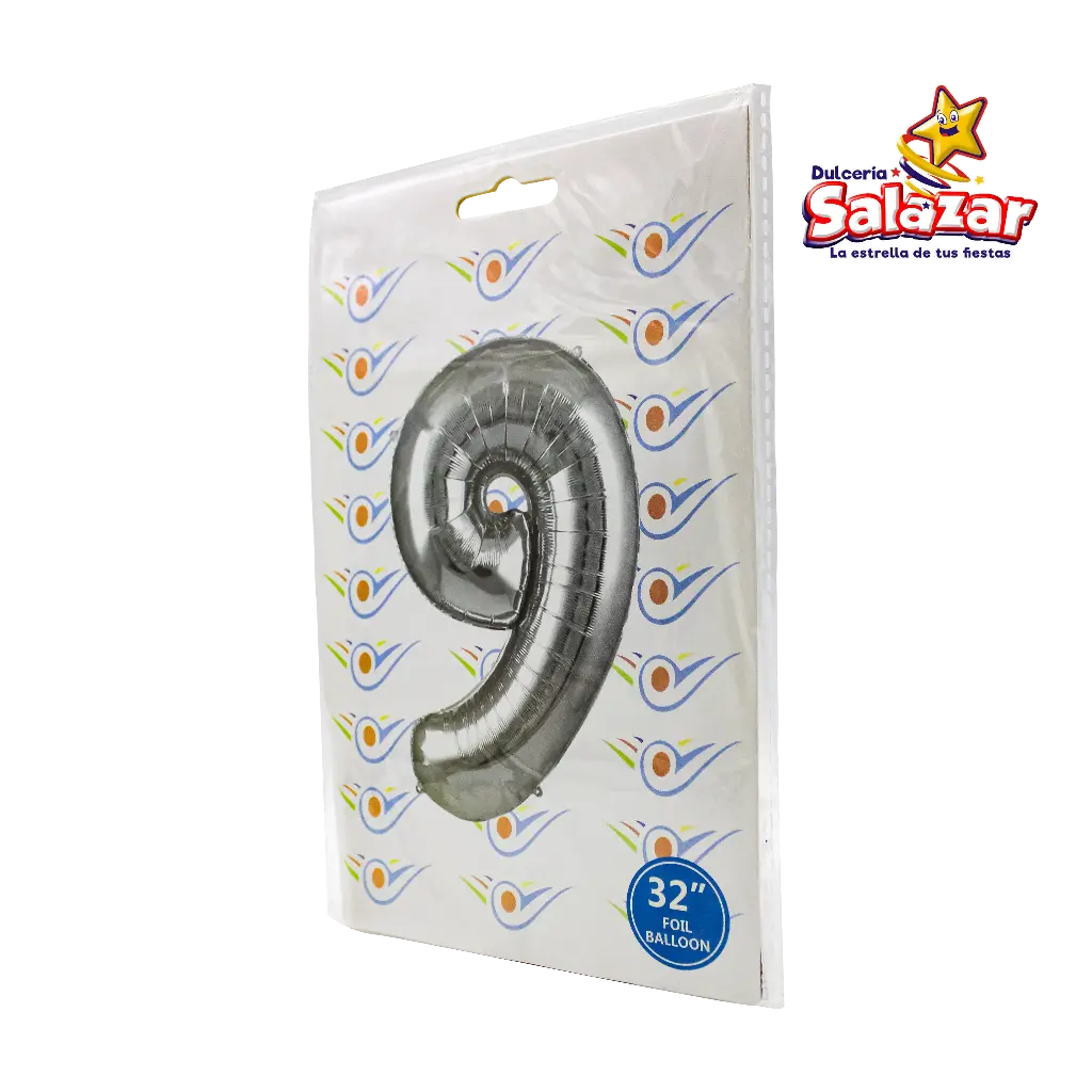 [FANT0098] GLOBO #9 METALICO PLATA 32 FANTASIA 200 -B.1PZA-"C/1/1"