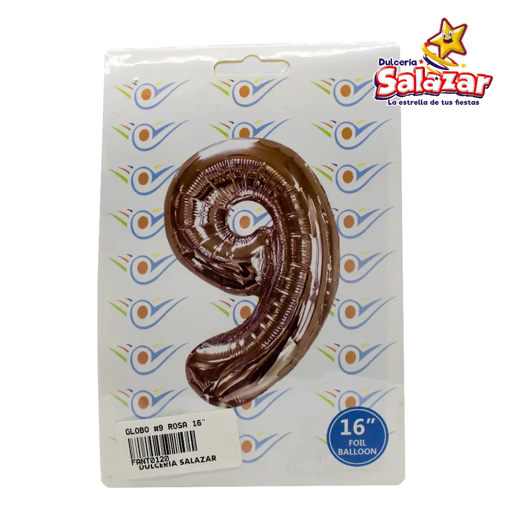 GLOBO #9 METALICO ROSA 16  FANTASIA 200 -B.1PZA-"C/1/1"