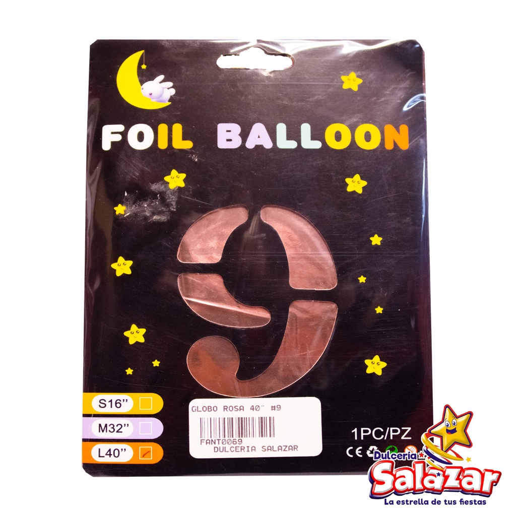 GLOBO #9 METALICO ROSA 40 FANTASIA 2000 -B.1PZA- "C/1/1"