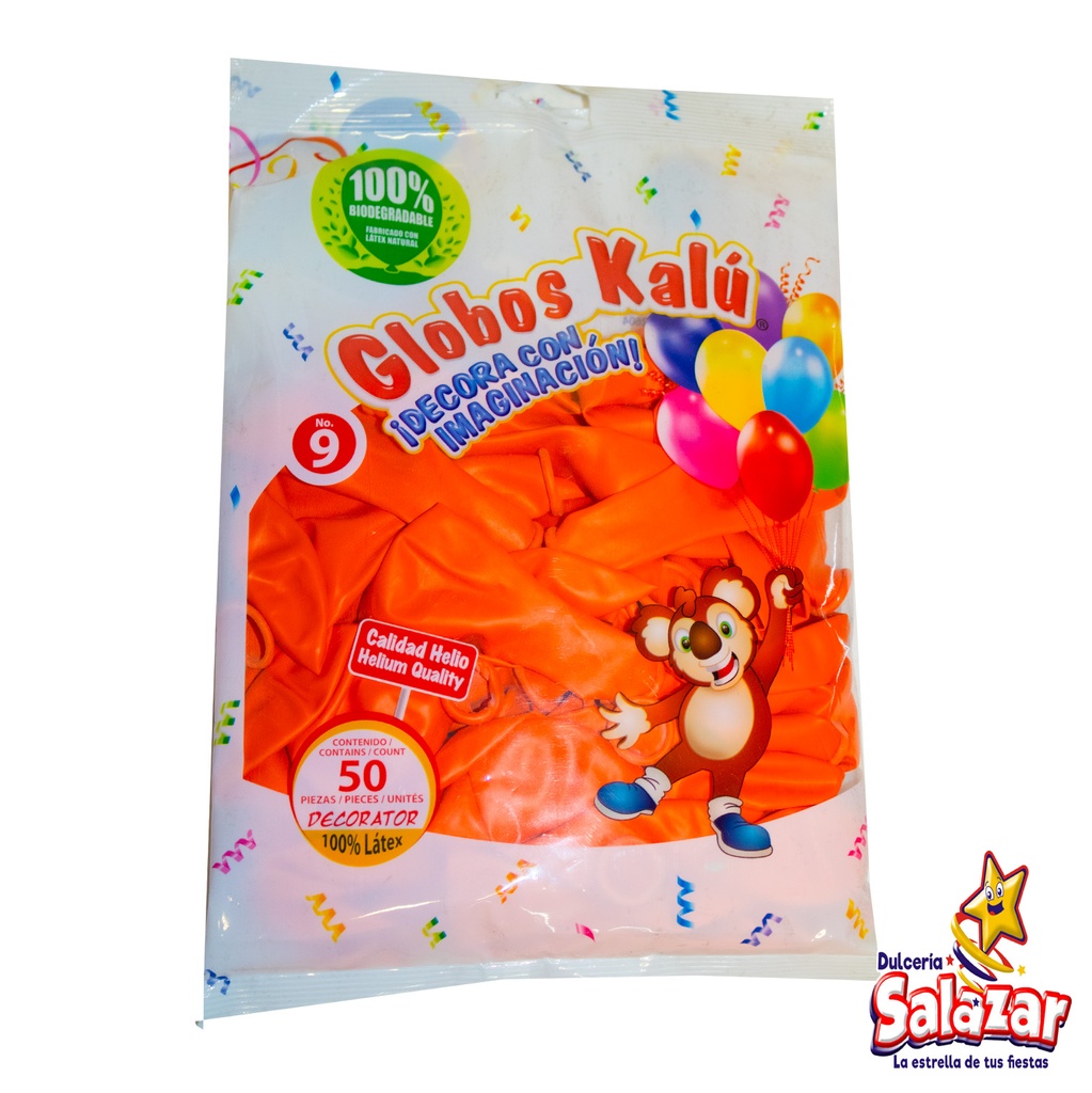 [CHI0107] GLOBO #9 NARANJA KALU -B.50PZA- "C/50/50"