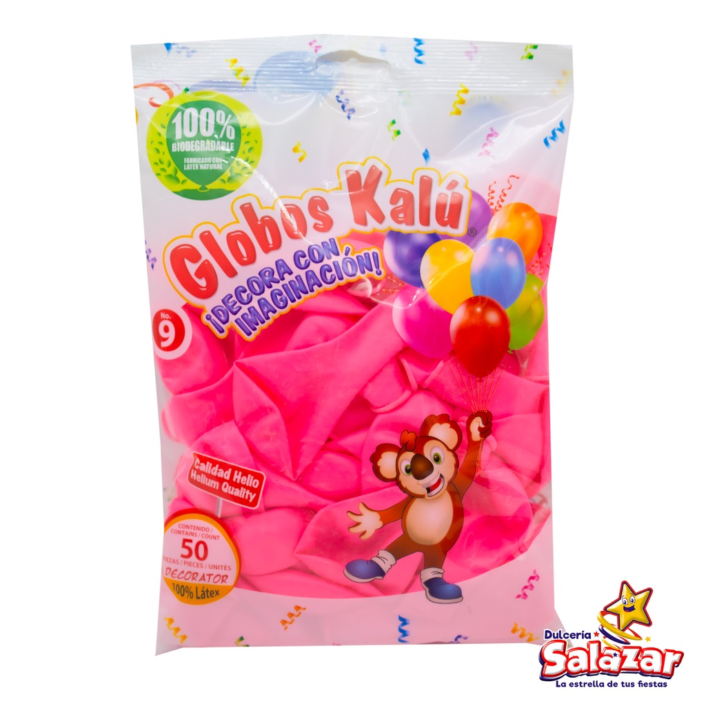 GLOBO KALU #9 ROSA BEBE -B.50PZA- "C/50/50"