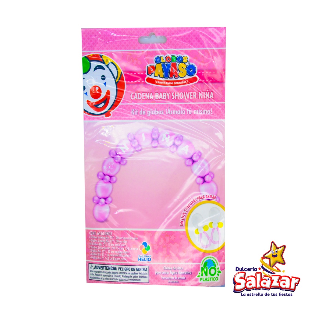 [SEL0495] GLOBO LINKING  BABY SHOWER NIÑA -E.1PZA- "C/10/64"