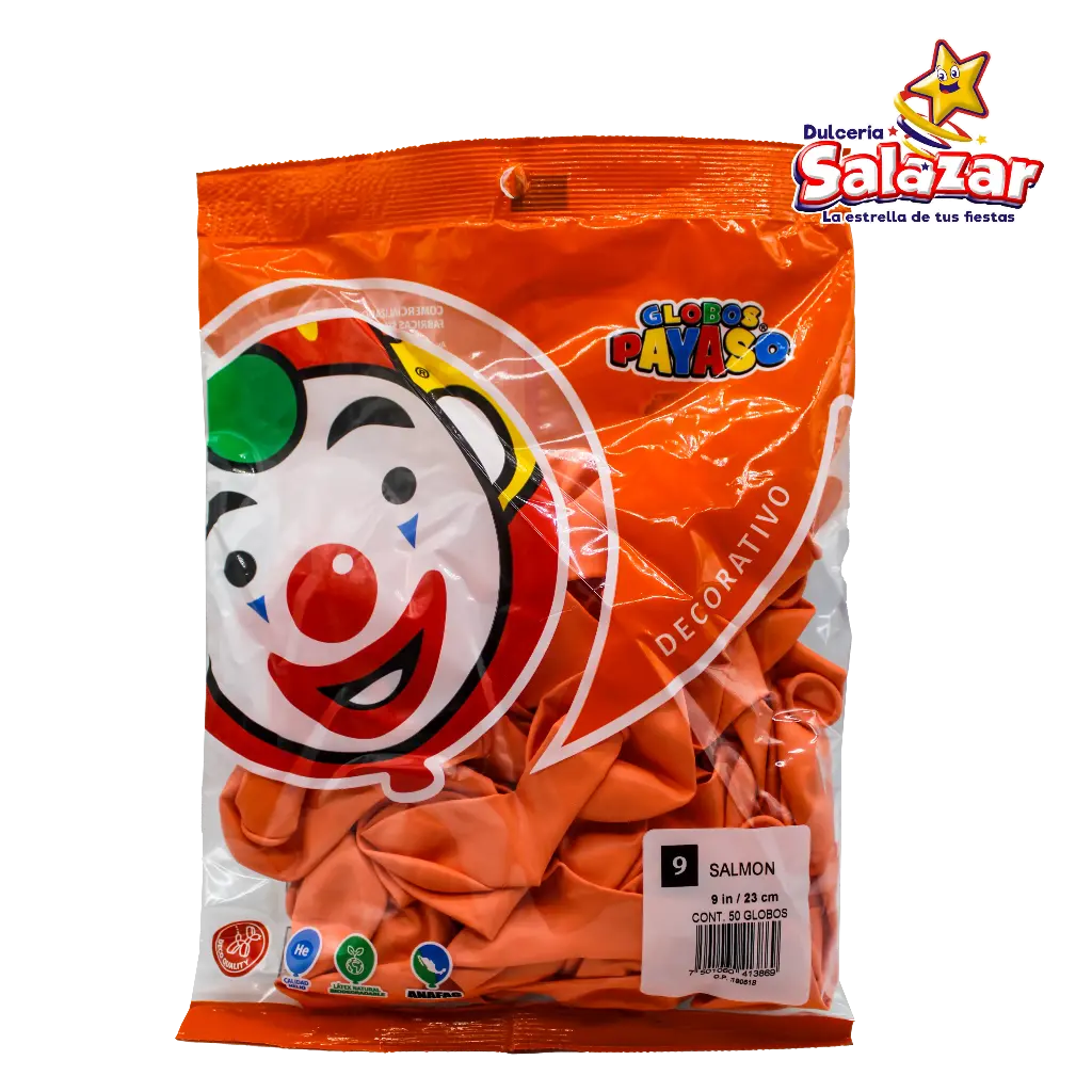 [SEL0667] GLOBO#9 SALMON PAYASO -B.50P- "C/100/50"