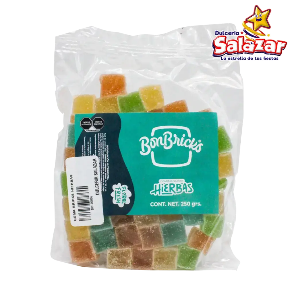 [BRI0006] GOMA BON BRICKS HIERBAS -B.250G- "C/10/1"