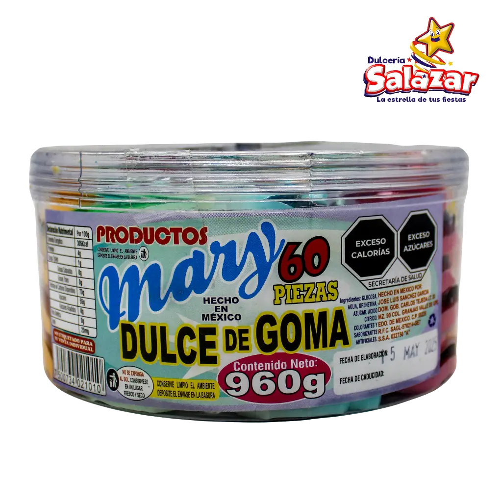 GOMA DIFERENTES MODELOS "MARY" 60 PZA -E.420G- "C/20/60"
