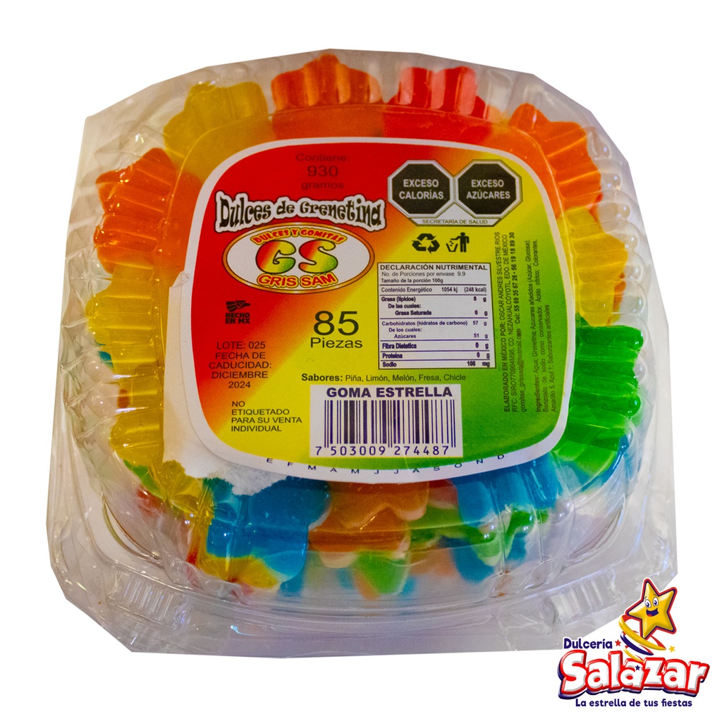 [CRS0011] GOMA GRIS-SAM ESTRELLITA CRISTINA -E.930G- "C/18/1"