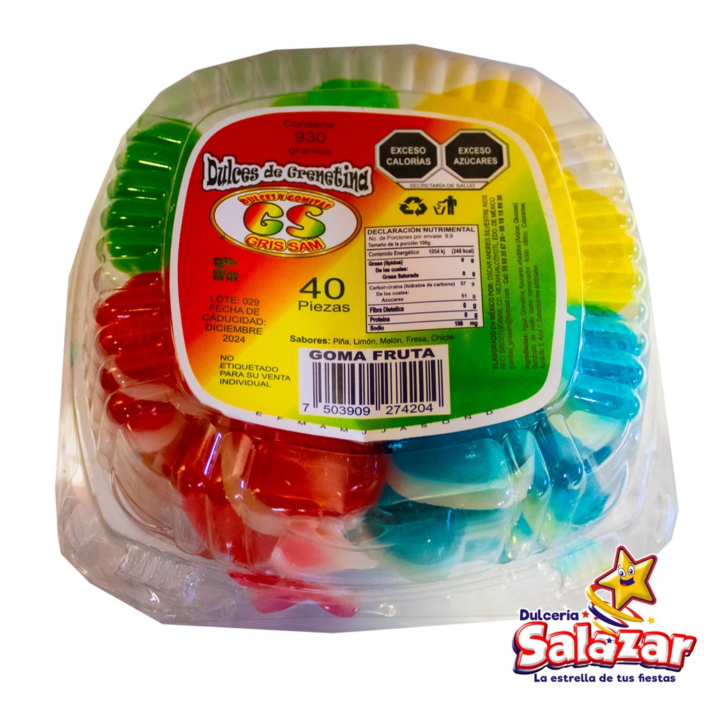 [CRS0010] GOMA GRIS-SAM FRUTAS GRIS-SAM -E.930G- "C/18/40"